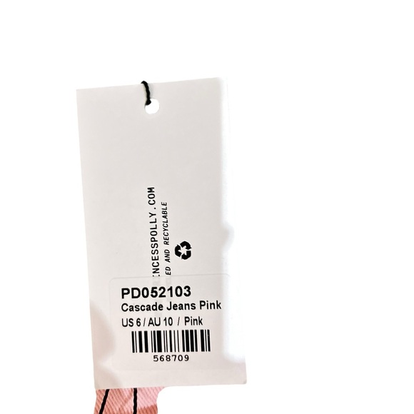 NWT Princess Polly cascade Light Pink Flare leg denim 100% cotton Jeans size 6 - Picture 6 of 8